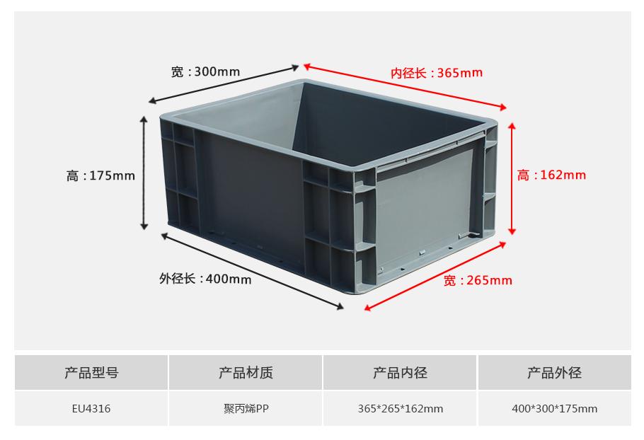 軒盛塑業(yè)EU4316塑料物流箱