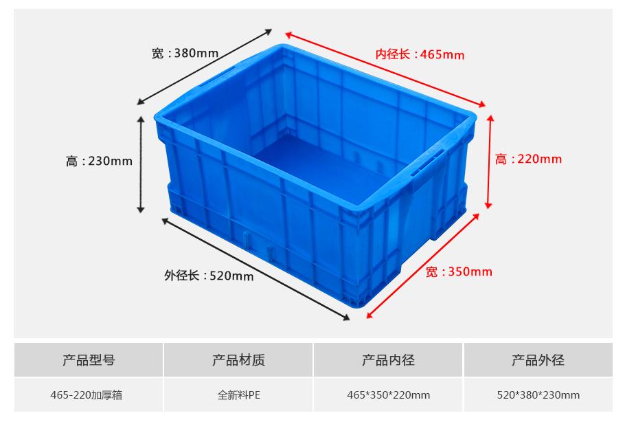 軒盛塑業(yè)465-220塑料周轉(zhuǎn)箱厚箱