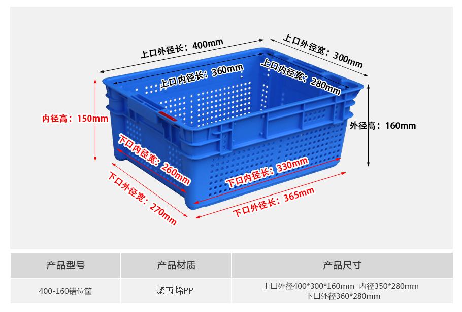 軒盛塑業(yè)400-160塑料錯位筐